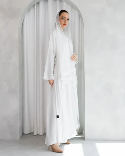 Pearl White Abaya